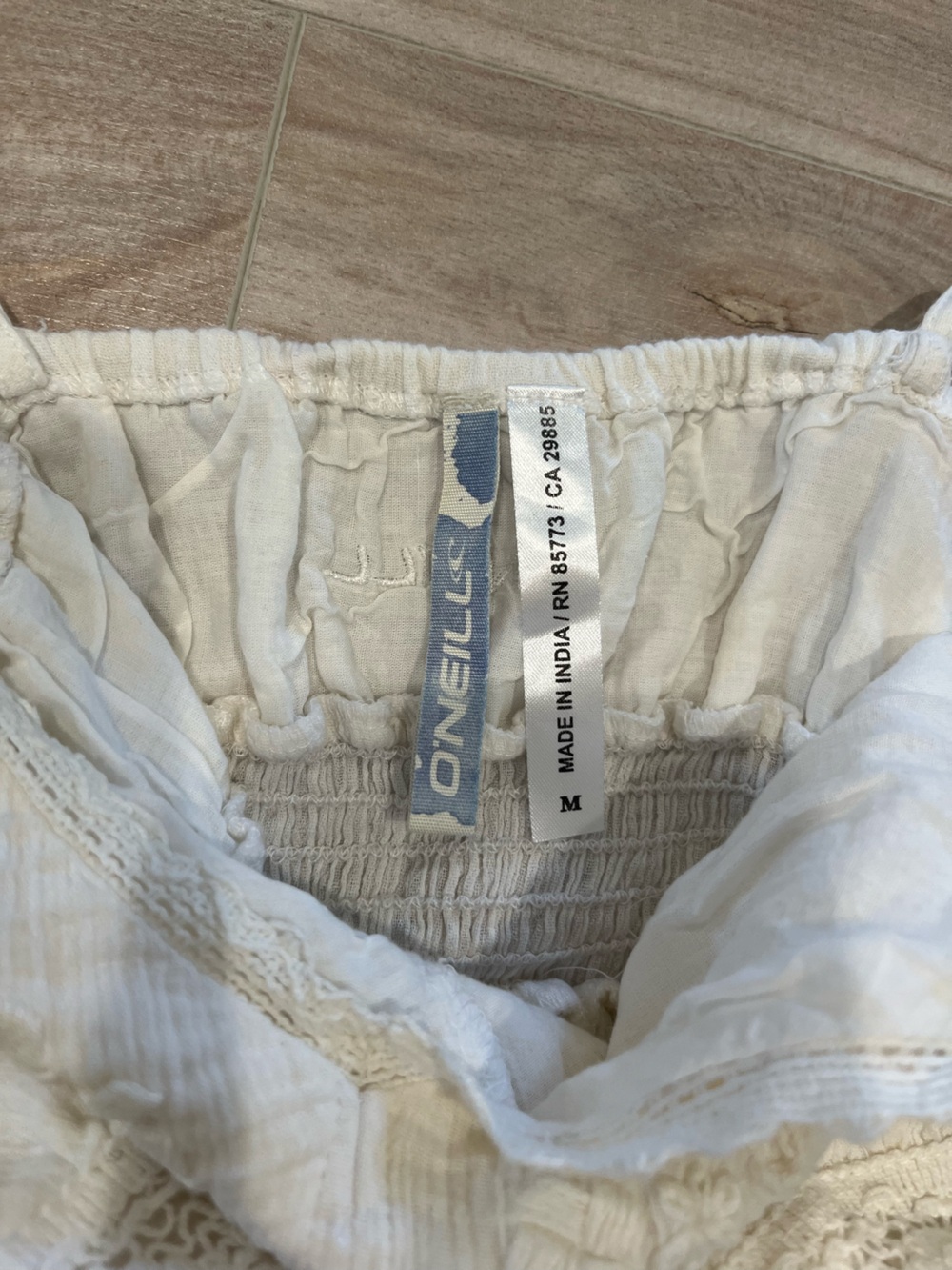 O'Neill Cream Lace-Trim Cotton Sundress - Picture 7 of 11